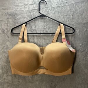 NWT New Cacique Tan Lightly Lined Multi Way Strapless Underwire Bra Size 40F